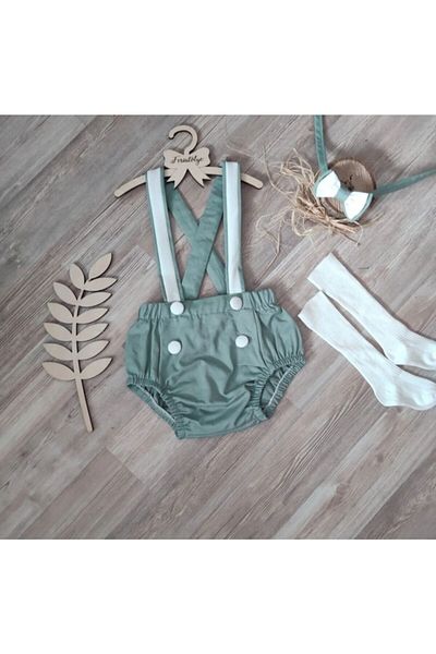 Feriatolye Mold Green Salopet and Socks Set for Baby Boy