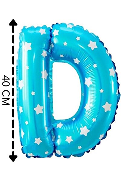 ELGALA بالون هيليوم من رقائق الهيليوم باللون الأزرق مقاس 40 سم - تصميم حرف D