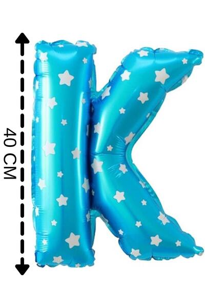 ELGALA بالون فويل حرف K هيليوم 40 سم لون أزرق