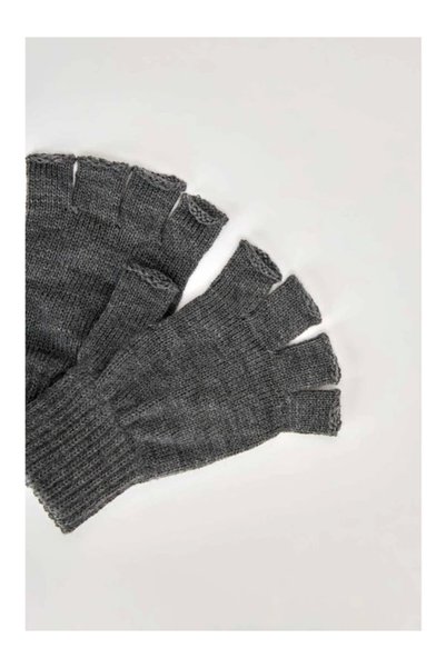 eleven market Anthracite Unisex Knitwear Cut Gloves