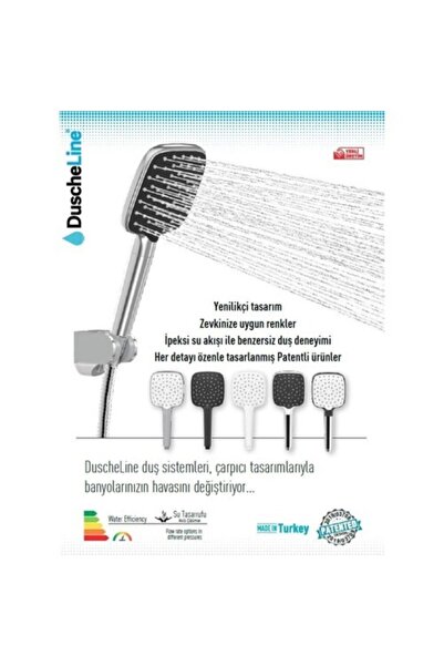 Duscheline Hand Shower Beyaz Yağmurlama Duş Seti-kare