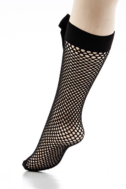 Klas Reyon Șosete negre pentru genunchi pentru fetiță 0-14 ani, cu panglică