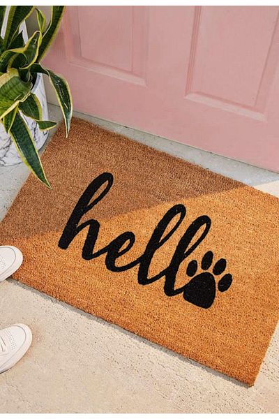 İki Sade Coco Door Mat Hand Painted - 100% Natural, Koko Mat, Bristle Door Mat
