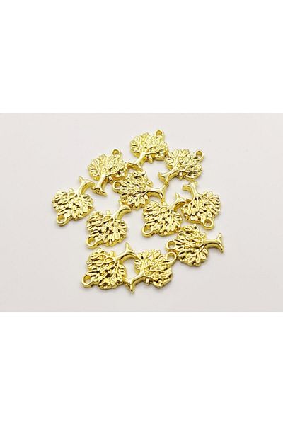 yiğit aksesuar Gold Plated Tree of Life Dangle Spacer Jewelry Supplies 4 Pieces