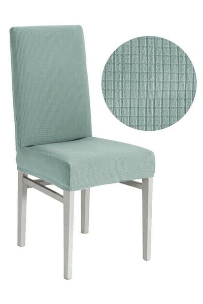 uzhanem 6 buc Huse pentru scaune din Lycra, Huse pentru scaune lavabile Piti Square Pattern Mint