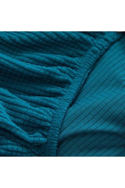 uzhanem 6 Pieces Lycra Chair Cover, Chair Cover Washable Piti Square Pattern Petrol Blue