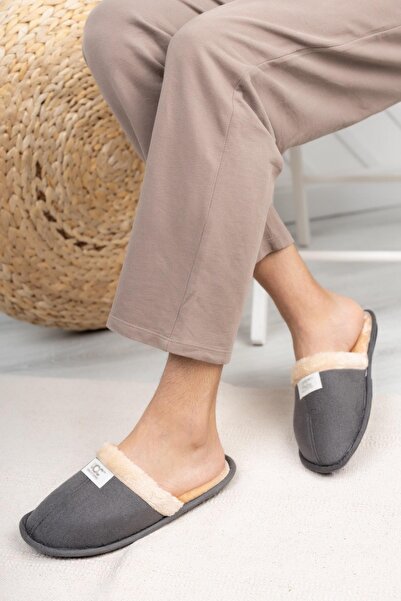 Fogs Pofuduk Ev Terliği Erkek Kadın Için Ses Yapmaz Taban Içi Kürklü Yıkanabilir