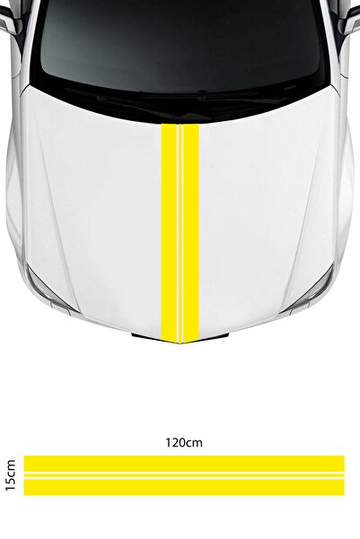Dijitonline Front Hood Strip Sticker - Double Hood Sticker - Vehicle Hood Sti...