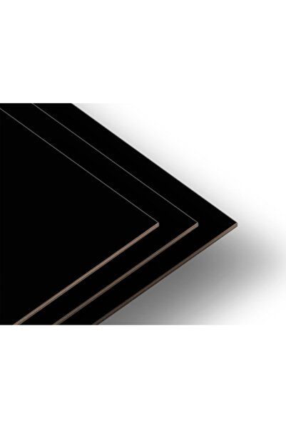 iAhşap (EBAT 10X10 CM-KALINLIK 3 MM-1 ADET) Siyah Laminat Kaplı Mdf Tabaka Plaka