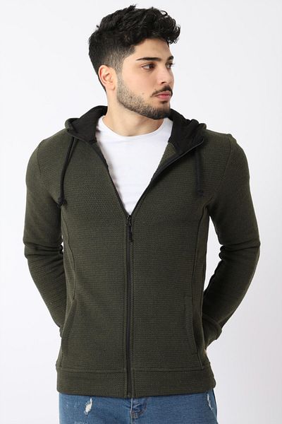 Stilkombin Hooded Zippered Knitted Cardigan - Style Combination Spr