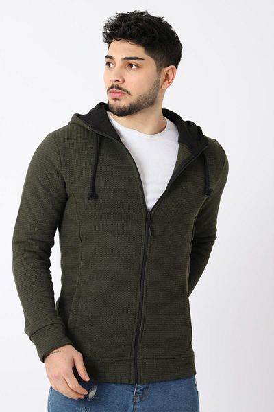 Stilkombin Hooded Zippered Knitted Cardigan - Style Combination Spr