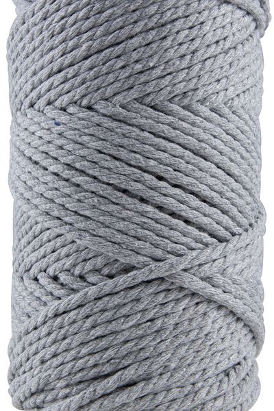 SENSY Premium 3 Twist Macrame Rope 3mm Three Twist Crawed Macrame Rope Set de 2 500 Gr Gri deschis