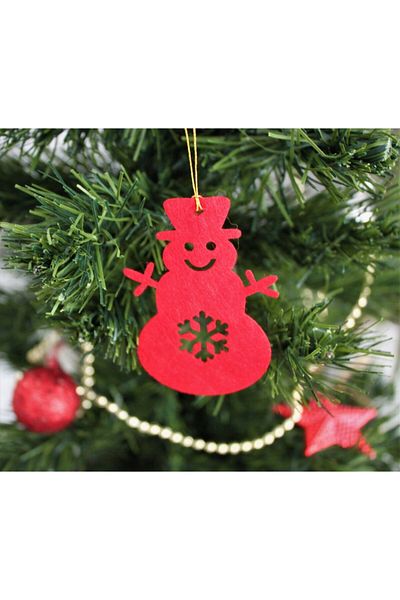 Mini Tasarım Atölyem Red Snowman Christmas Tree Ornament