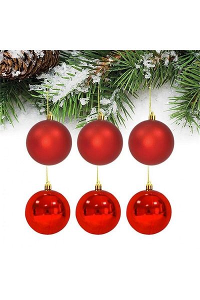 party mix Christmas Tree Decoration Balls Red 5 Cm