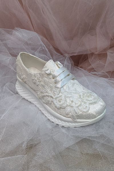 Berush Bride Seria 801 Pantofi de mireasă din dantelă franceză cu toc pană