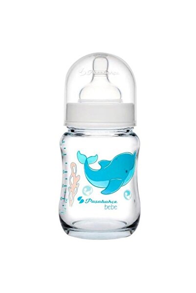 Paşabahçe Isıya Dayanıklı M Emzikli Balıklı Cam Biberon 120 ml