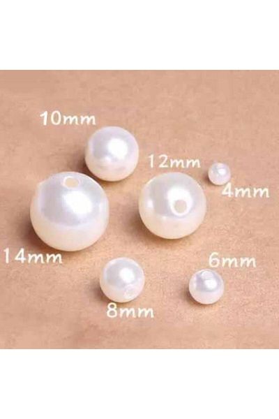 orhanucuzluk Διάτρητες Πλήρεις Λευκές Πέρλες 14 mm (100 gr)
