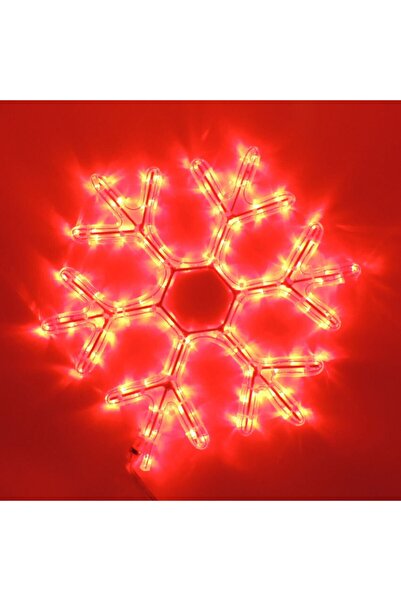 Sunlight Led Işıklı Kar Tanesi Yılbaşı Süsü 220v Kırmızı 50 Cm