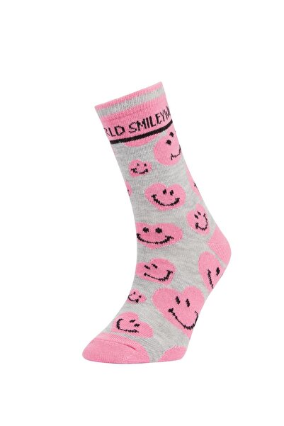 DeFacto Girl's Smileyworld Cotton 2-Piece Long Socks