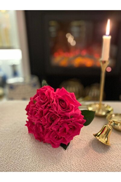 Dekordan House Yapay 1. Kalite Fuşya Gül Demeti