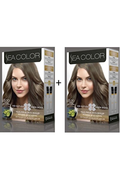 Sea Color 8.00 Yoğun Açık Kumral Set Boya 2 Kutu (her Kutuda; 2 Tüp Boyası (2...