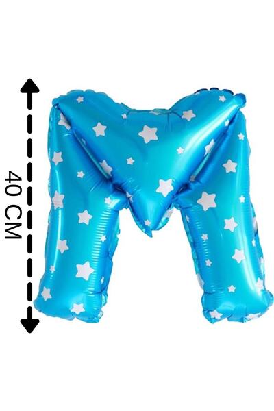 ELGALA بالون فويل حرف M هيليوم 40 سم لون أزرق