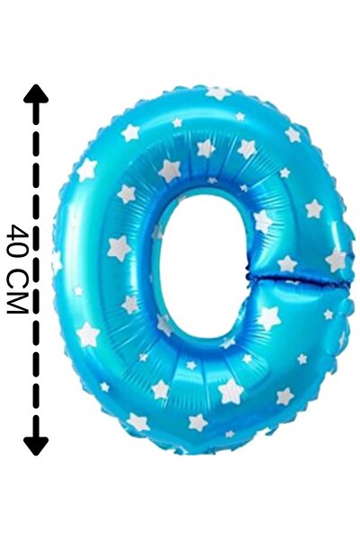 ELGALA بالون فويل حرف O بالون هيليوم 40 سم لون أزرق