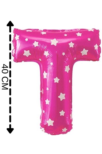 ELGALA بالون فويل حرف T بالون هيليوم 40 سم لون وردي