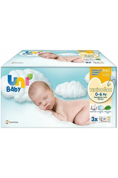 Uni Baby Newborn Wet Wipes 3 Pack 120 Sheets