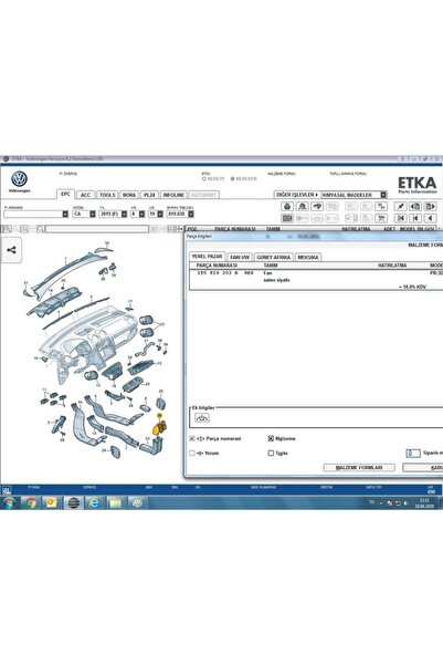 OEM Caddy, Touran Arka Havalandırma 1t0819203b
