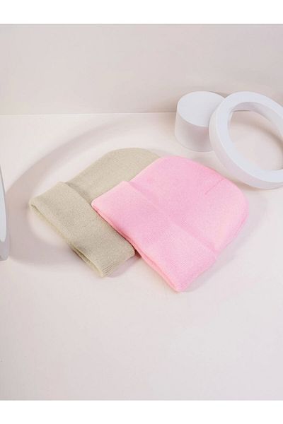Goldmine Unisex Basic Beret Set Stone Color & Pink
