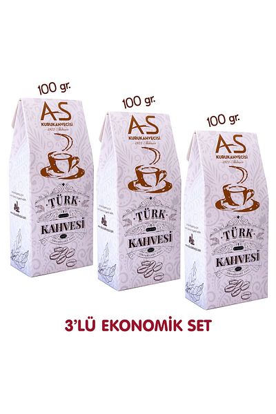 AS Kurukahvecisi Classic Turkish Coffee Economical Set of 3