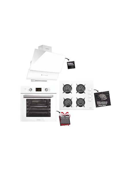 Luxell Opall Beyaz Ankastre Set