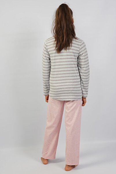 Espuar طقم بيجامة بناتي من القماش الممشط بنمط الدبدوب