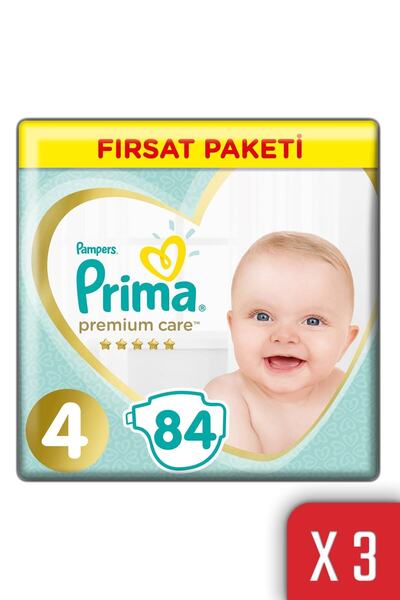 Prima Premium Care Bebek Bezi 4 Beden 9-14 Kg 252'li Maxi Firsat Paketi