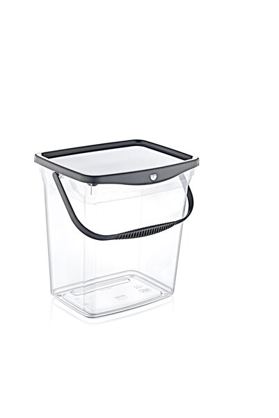 EveFix 6 Lt Deterjan Kutusu - Makine Desenli - Kapaklı Ve Tutma Saplı - Şeffaf