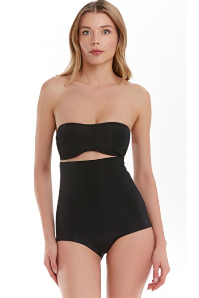 TEN Women's Black High Waisted Slip Panties Corset with Extra Thinning Feature 501112096