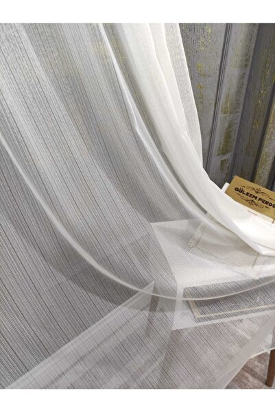 Brillant Nora 1/3 Sık Pile Ekru Tül Perde 24