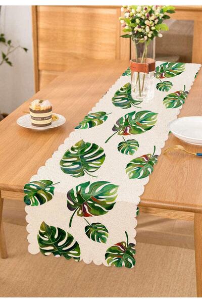 Realhomes Alergăr cu design special cu modele, frunze de palmier, acuarelă