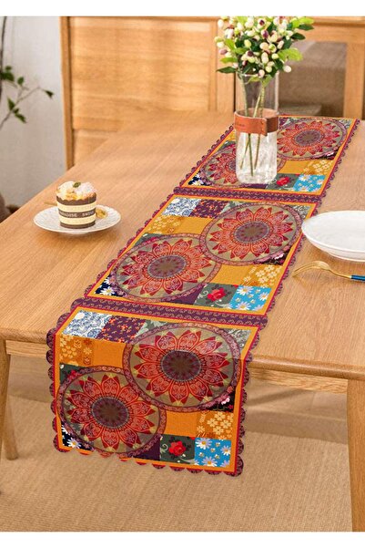 Realhomes Etnik Motifli Özel Tasarım Dijital Baskılı Modern Runner