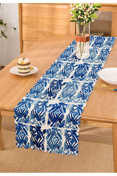 Realhomes Alergăr modern cu model geometric cu diamante imprimat digital
