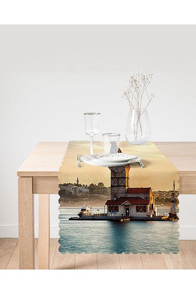 Realhomes Alergăr decorativ cu imprimare digitală Maiden's Tower