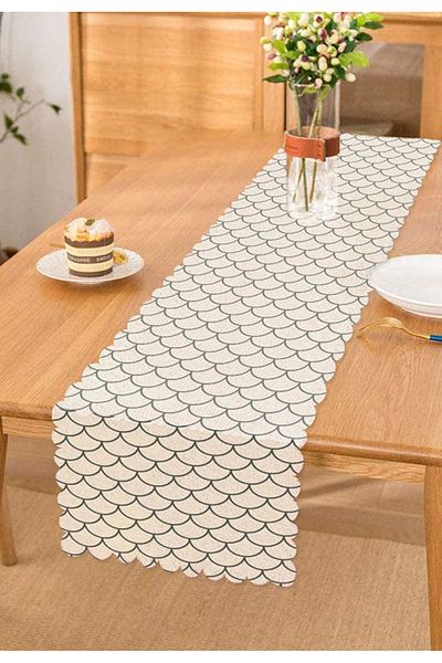 Realhomes Alergă decorativă imprimată digitală gri cu model geometric
