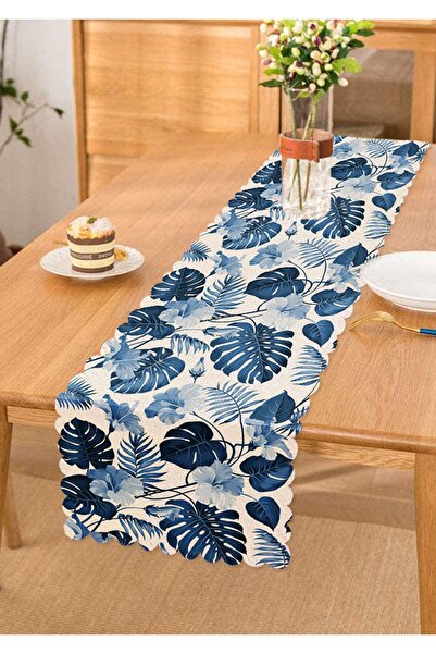 Realhomes Alergăr cu design special decorativ, cu frunze albastre de Amazon