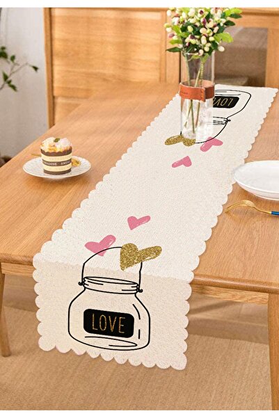 Realhomes Alergăr decorativ cu model Love Heart imprimat digital