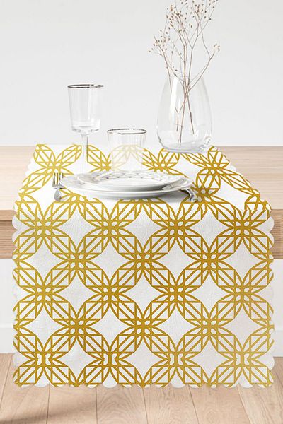 Realhomes Geometric Art Gold Λεπτομερής Ειδικός Σχεδιασμός Μοντέρνος Ειδικός Σχεδιασμός Runner