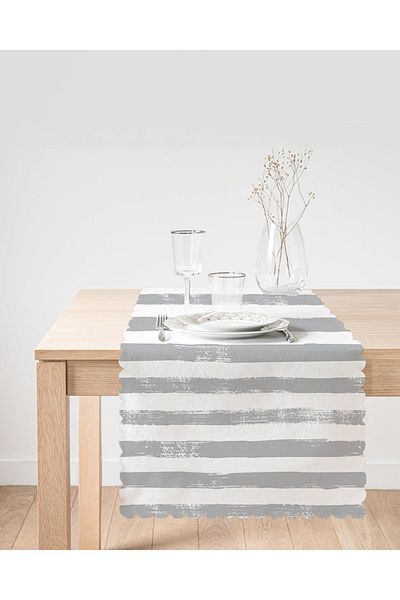 Realhomes Διακοσμητικό μοντέρνο δρομέα με γκρι ριγέ μοτίφ