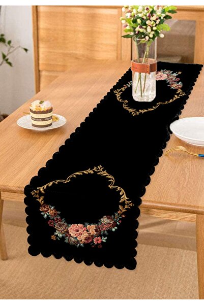 Realhomes Flori autentice pe fundal negru Design special Runner