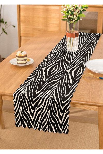 Realhomes Zebra Patterned Special Design Digital Printed Modern Runner