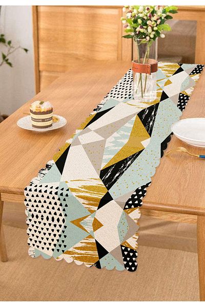Realhomes Livense Modern Geometric Shapes Digital Printed Runner